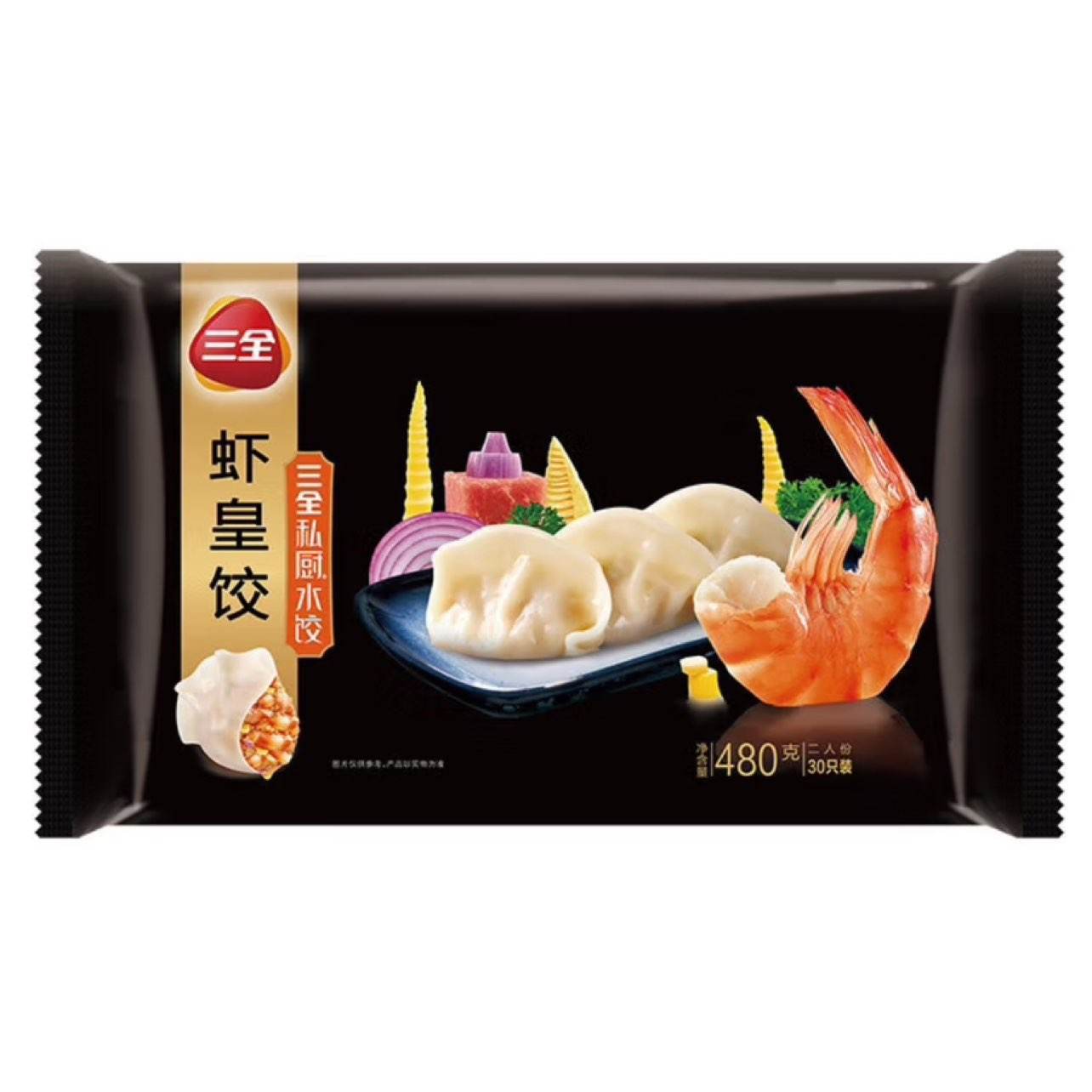 PLUS会员：三全 私厨虾皇饺 480g/30只 *4件 68.2元包邮（需领券，合17.05元/件）