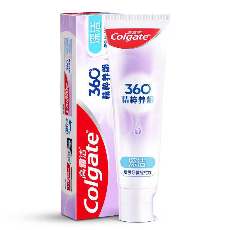 Colgate 高露潔 360°玻尿酸高純度小分子精粹養(yǎng)齦深潔牙膏 180g 冬青薄荷 去口臭 16.73元