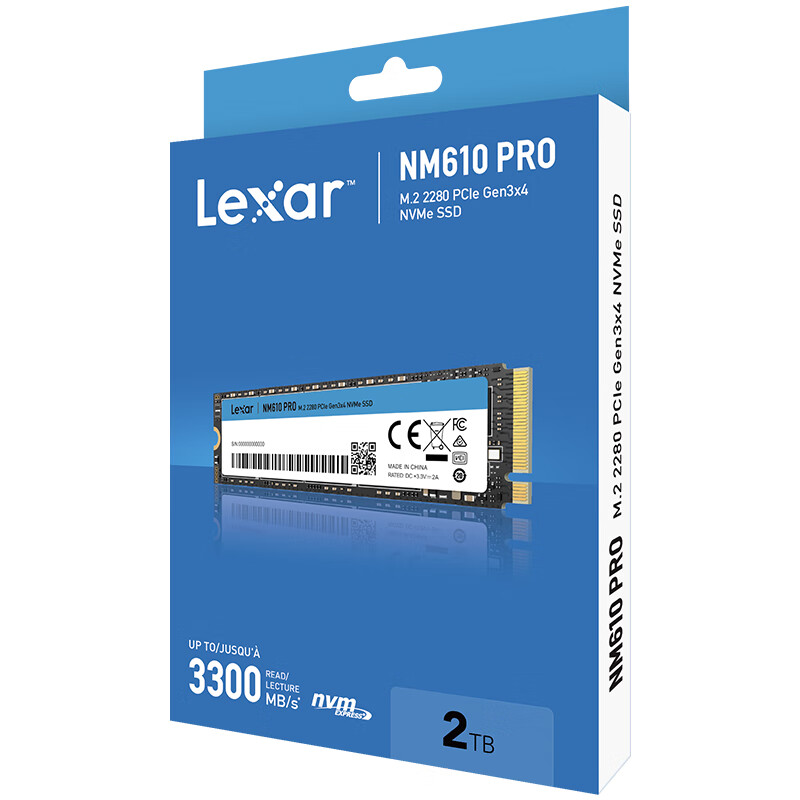 Lexar 雷克沙 NM610 PRO NVMe M.2 固态硬盘 2TB（PCI-E3.0） 券后689元