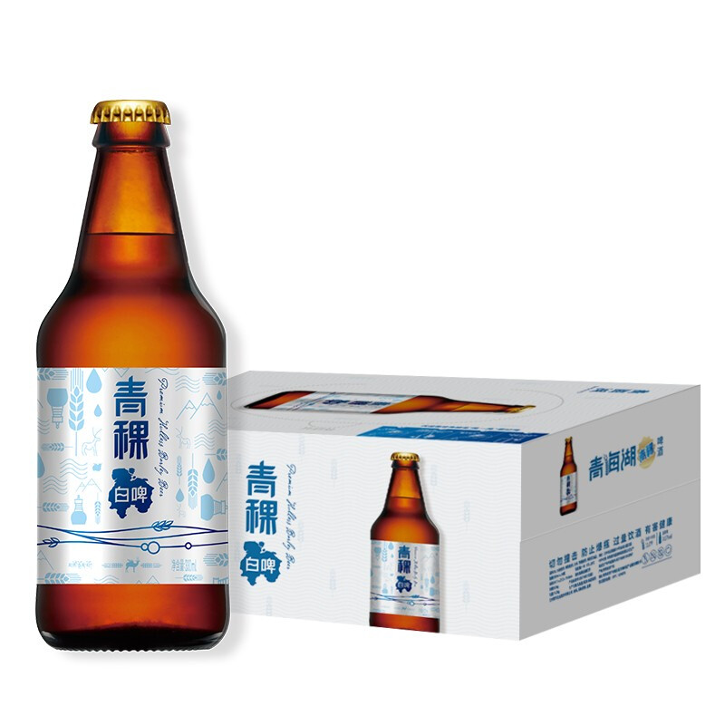 限移动端：青海湖 高原清爽 青稞小麦白啤酒 330ml*24瓶 102.9元