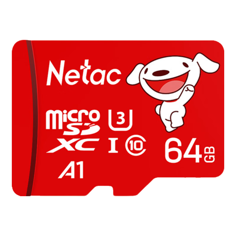 PLUS會員：朗科 Netac ＆JOY聯(lián)名款 64GB TF MicroSD 存儲卡 A1 U3 C10 讀速100MB/s 18.51元