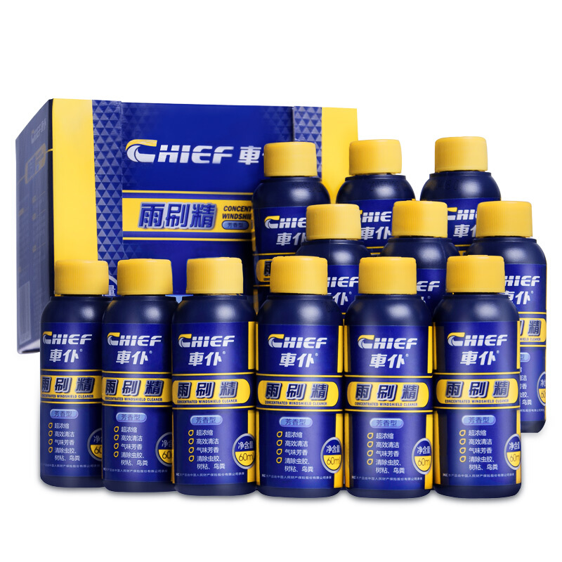 CHIEF 車仆 芳香雨刷精 濃縮玻璃水 60ml*12瓶 29.9元