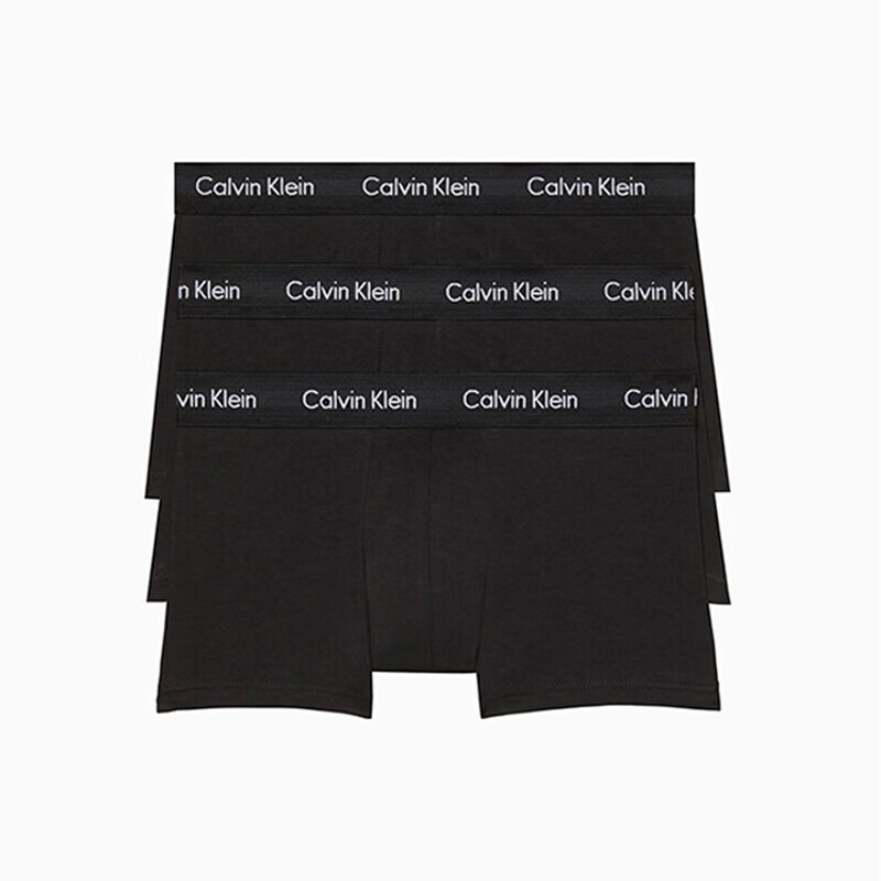 卡爾文·克萊恩 Calvin Klein CK內(nèi)褲男士平角三條裝舒適棉短褲男 138元