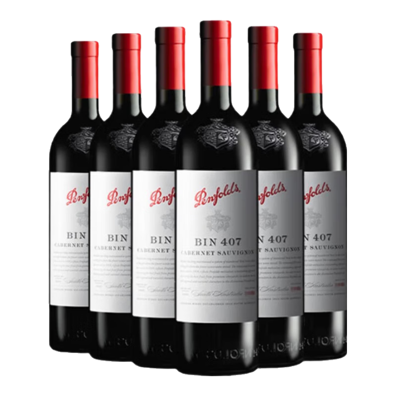 京東百億補貼：Penfolds 奔富 Bin407 赤霞珠 干紅葡萄酒 750ml*6支 整箱裝 3888元包郵