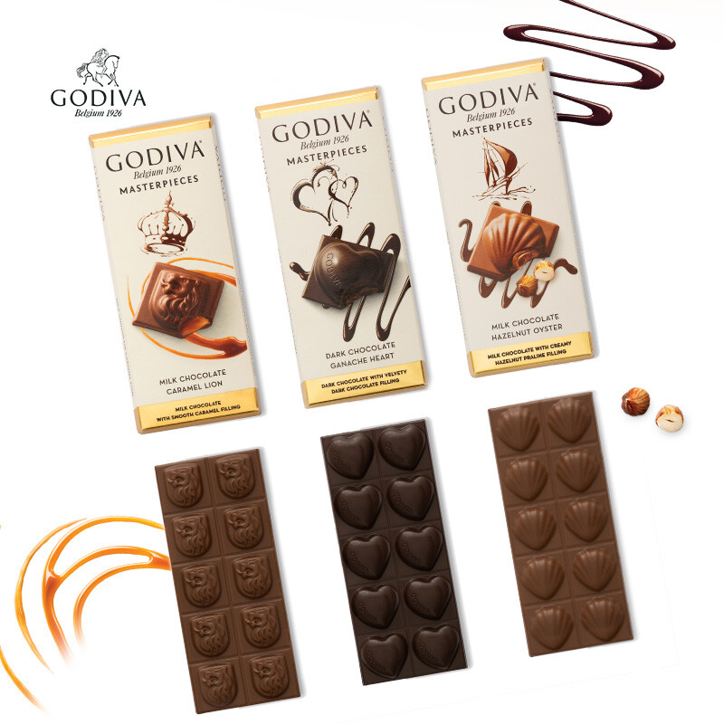 GODIVA 歌帝梵 大師系列黑巧克力制品片86g生日禮物休閑零食進(jìn)口巧克力 券后24元