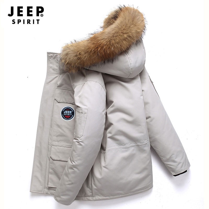 JEEP SPIRIT 吉普 男女情侶款秋冬季加厚保暖防寒服白鴨絨 120元