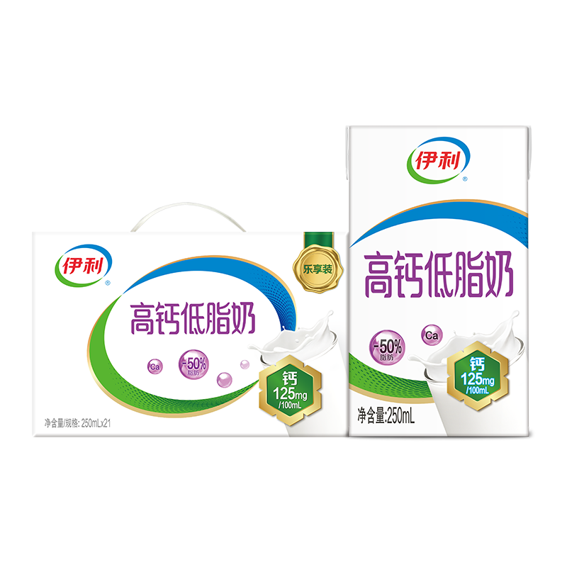 yili 伊利 高鈣低脂牛奶 250ml*21盒 禮盒裝 18.15元（需買2件，需用券）