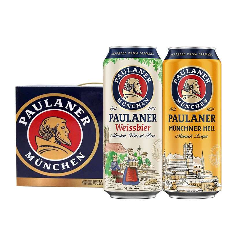 PAULANER 保拉納 混合小麥啤酒 500ml*12聽(tīng) 黑白禮盒裝 119元