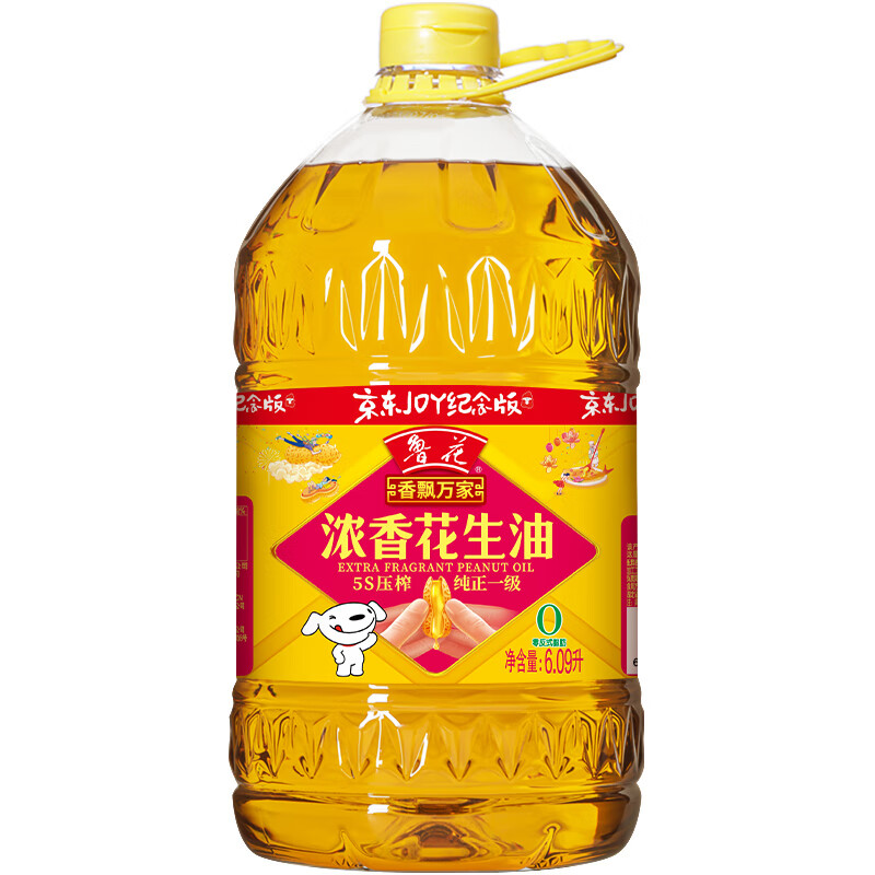 luhua 鲁花 香飘万家 5S压榨一级浓香花生油 6.09L ￥158.3