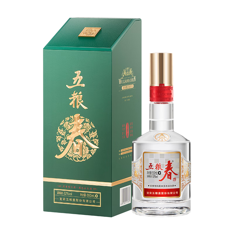 PLUS會員：五糧液股份 五糧春二代菁萃 濃香型白酒 52度 550ml 單瓶裝 197.7元（需領(lǐng)券）