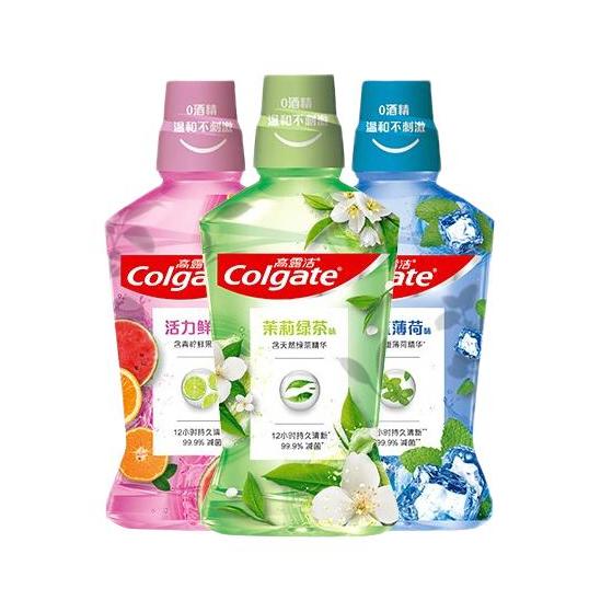 京東百億補(bǔ)貼、PLUS會員：Colgate 高露潔 茶健漱口水500ml+冰爽漱口水500ml+鮮果漱口水500ml （贈 酵素美白牙膏40g） 53.1元