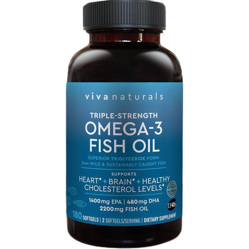 Viva Naturals Omega-3深海魚油軟膠囊 180粒 379元