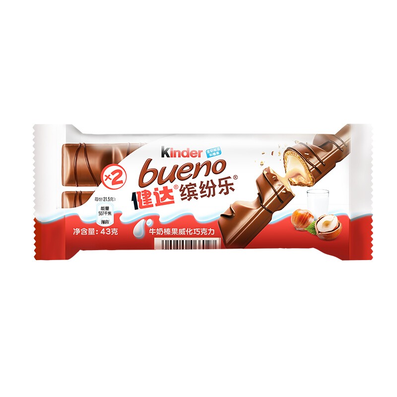 Kinder 健达 缤纷乐巧克力3包6条装129g牛奶榛果威化零食糖果儿童礼物生日礼物 券后15.7元