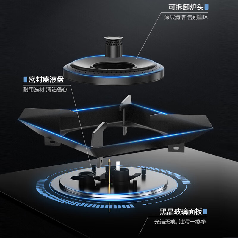 Vanward 万和 燃气灶液化气 双灶具 家用4.8kW猛火灶台嵌两用煤气炉煤气灶 钢化玻璃 可调节底盘JZY-C5L90S 券后569元