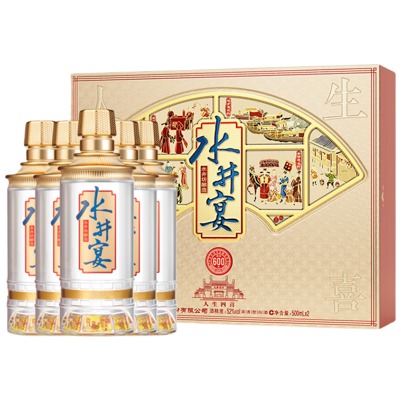 水井坊 水井宴 52度 500ml*6瓶 礼盒装 浓香型白酒 1396元（合232.67元/瓶）