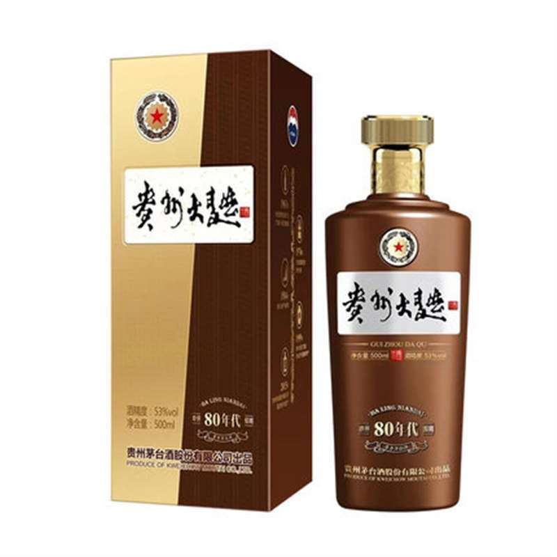 MOUTAI 茅台 贵州大曲80年代 酱香型白酒 53度 500mL 1瓶 券后334.17元