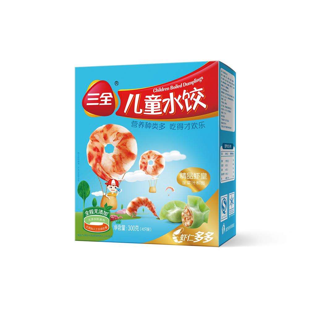 三全 儿童水饺 虾仁玉米三文鱼300g 42只 *任选5件 58.52元（11.7元/件）