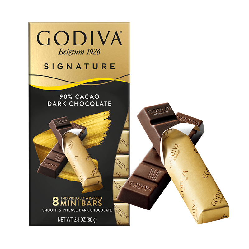 GODIVA 歌帝梵 醇享系列90%可黑巧克力制品80g进口休闲零食 23.9元