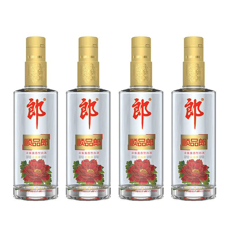 LANGJIU 郎酒 顺品郎 金盖装 45%vol 兼香型白酒 480ml*4瓶装 券后126.01元