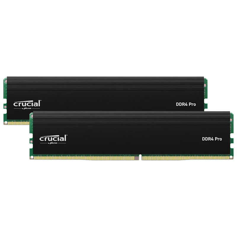 PLUS：Crucial 英睿达 Pro系列 DDR4 3200MHz 台式机内存 马甲条 黑色 32GB 16GBx2 CP2K16G4DFRA32A 297.41元