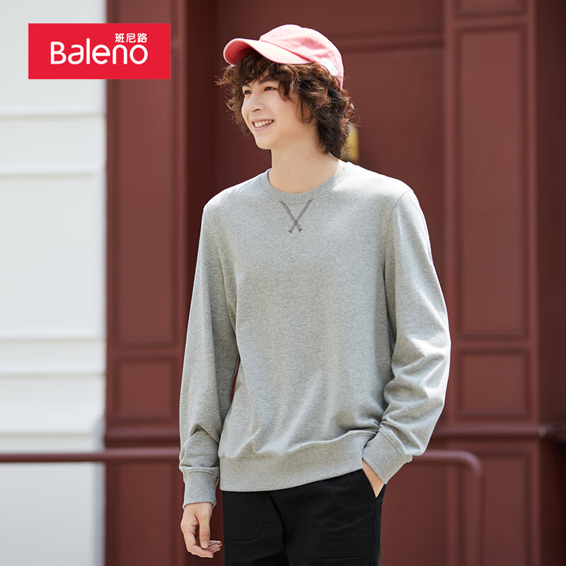 Baleno 班尼路 秋冬圆领卫衣男长袖上衣 62%棉 券后45.76元