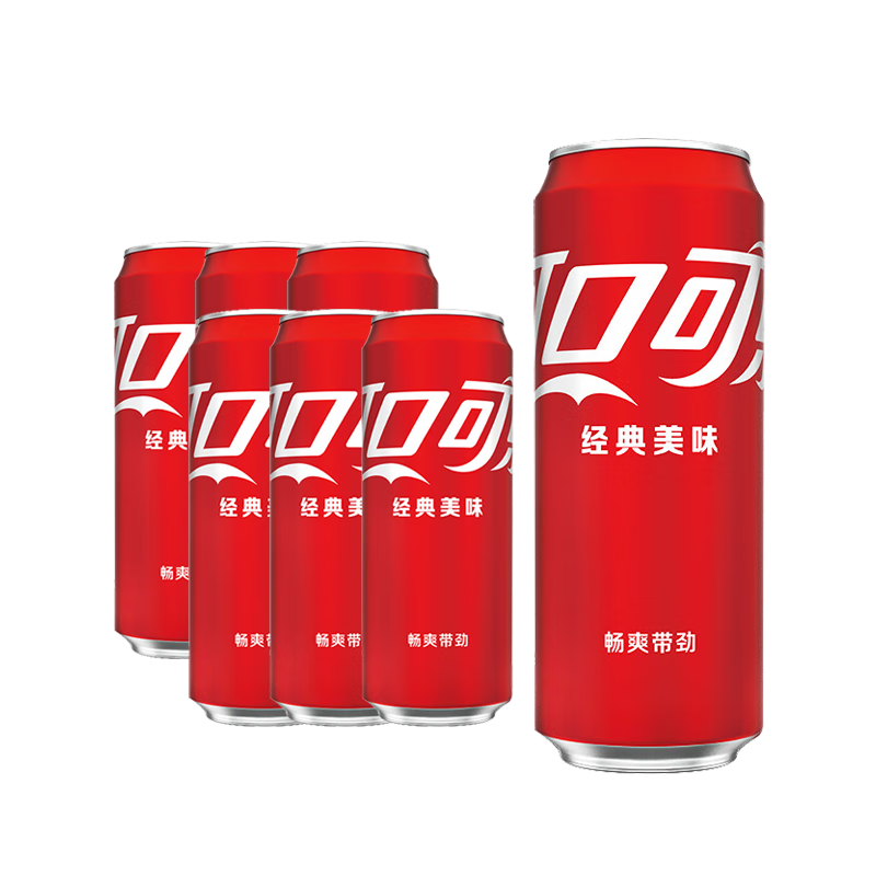 plus会员：Coca-Cola 可口可乐 碳酸汽水摩登罐饮料330ml*6罐 10.77元（需领券）