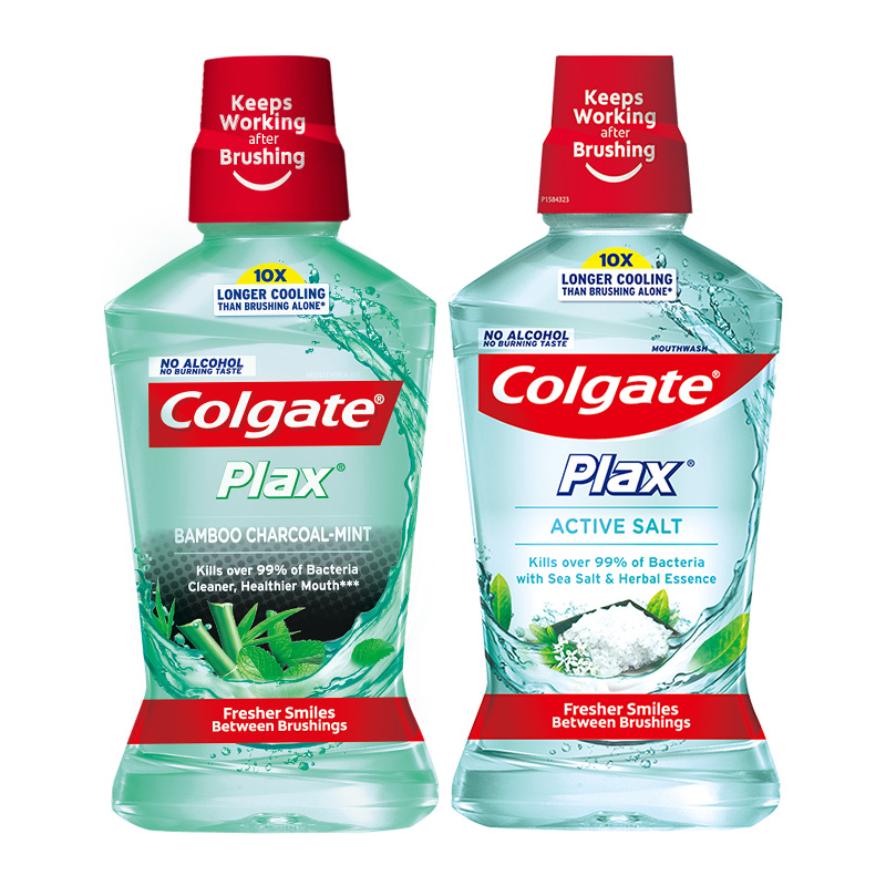 Colgate 高露洁 清新盐爽漱口水500mlx2 清新口气 含漱液无酒精 0酒精 去口臭 19.8元