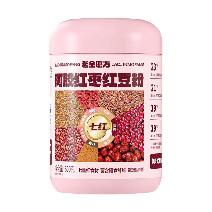 老金磨方 阿胶红枣红豆粉 600g*2罐 37.8元包邮（需领券，合18.9元/罐）