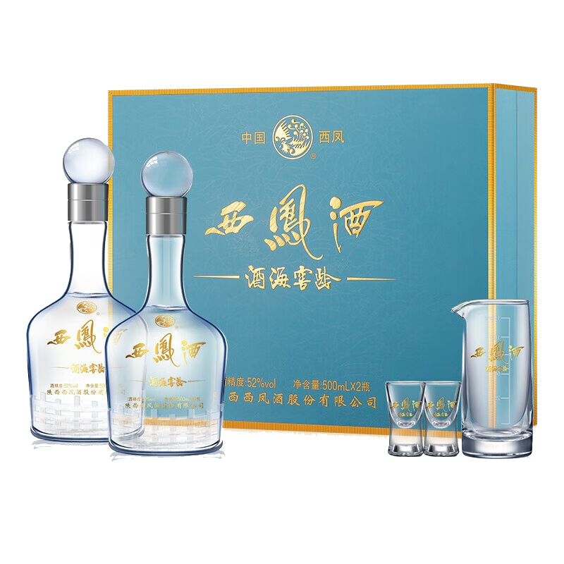 西凤酒 凤香型白酒 52度 500mL*2瓶 富贵版礼盒 196.2元 （需用券）