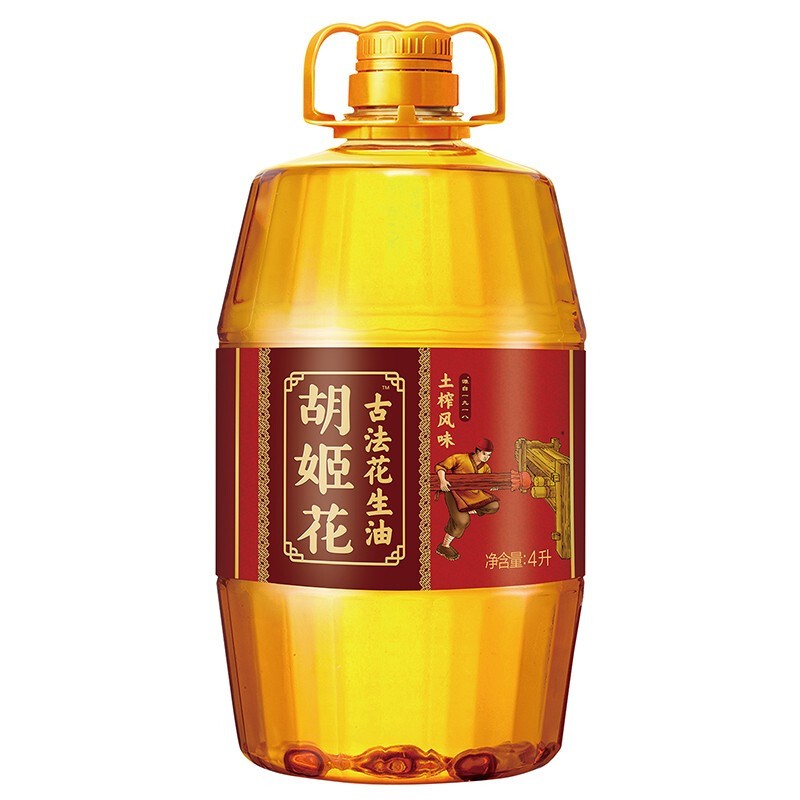 胡姬花 古法花生油 土榨风味 4L 券后114.05元