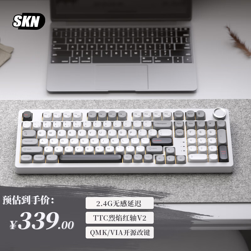 SKN 青龙4.0 三模机械键盘 雷 TTC烈焰红轴V2 RGB ￥339