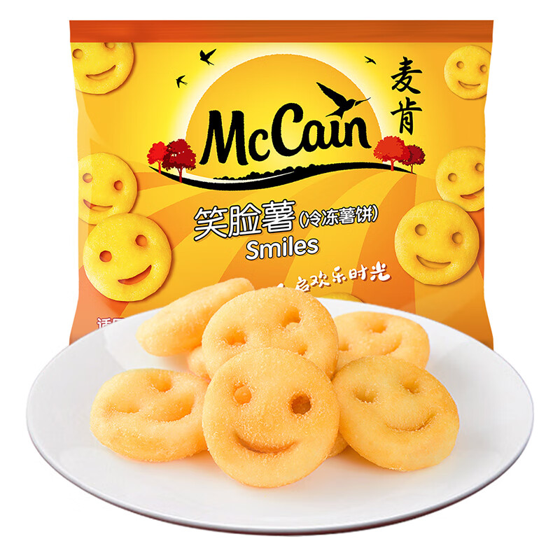 McCain 麦肯 笑脸薯饼500g 速食早餐空气炸锅食材美食半成品菜快手菜煎炸食品 17元（需买3件，需用券）