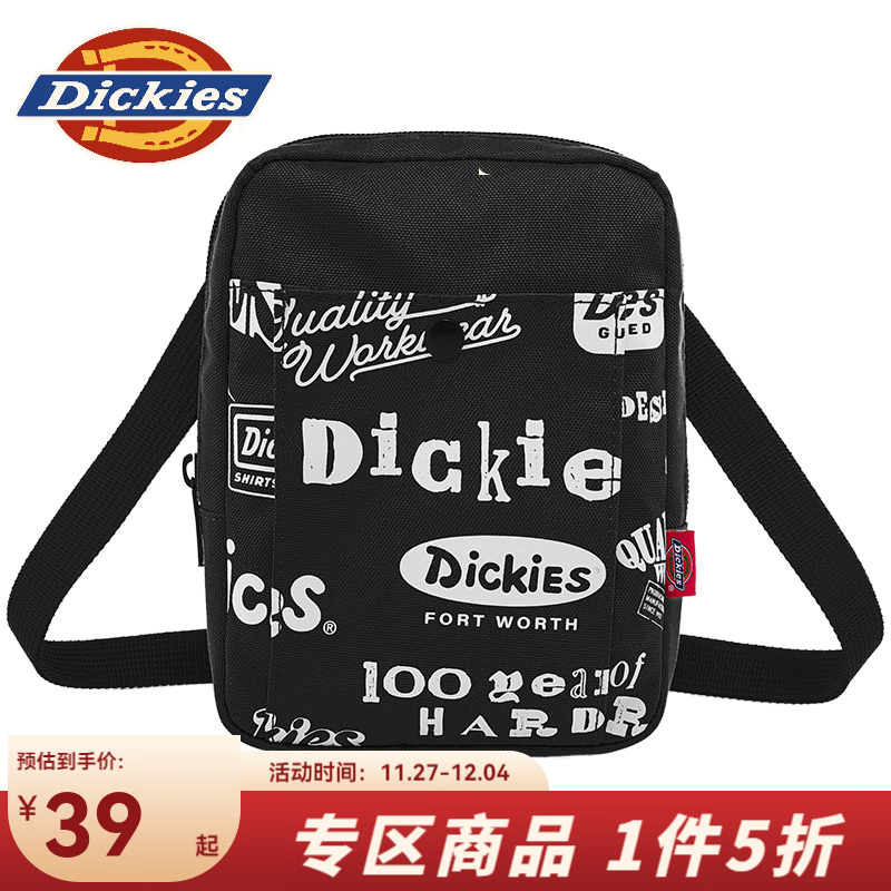 Dickies 帝客 斜挎包 男女情侣配饰斜挎包010525 黑色 39元