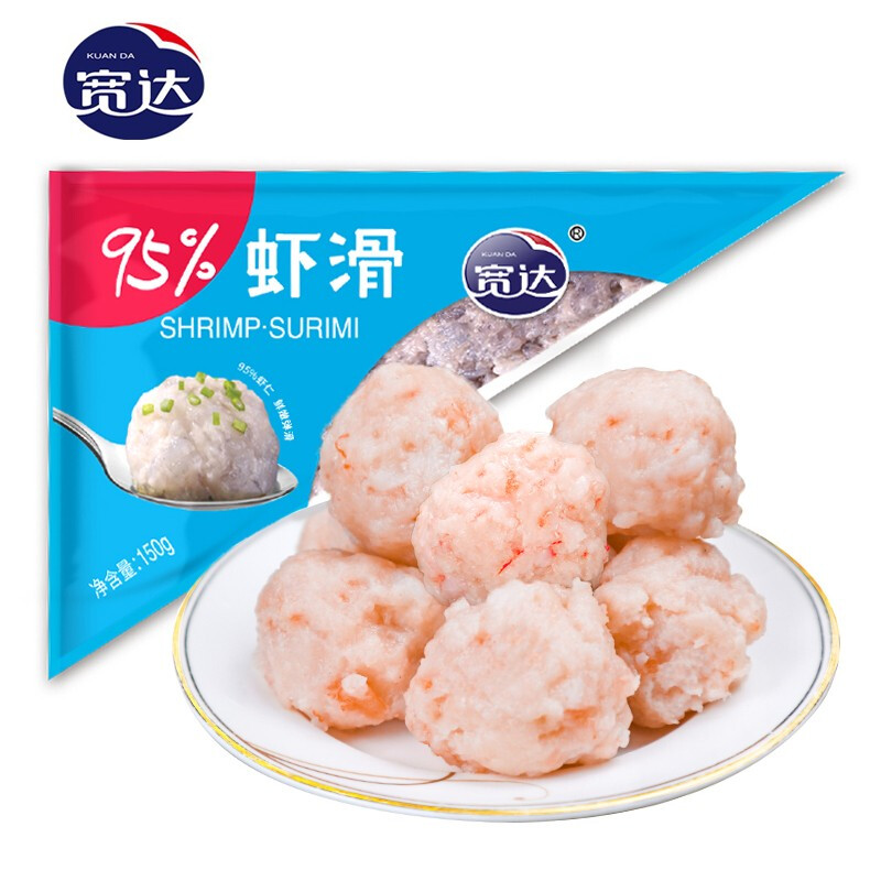 宽达 鲜虾滑 150g 虾肉含量95% 手打火锅食材 24元