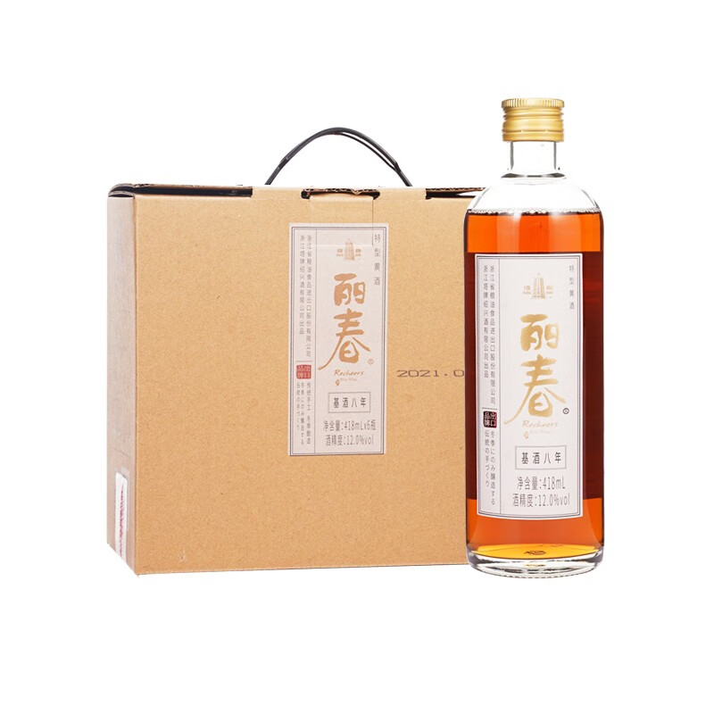 塔牌 丽春八年特型黄酒 418ml*6瓶 花雕酒礼盒装 券后138元