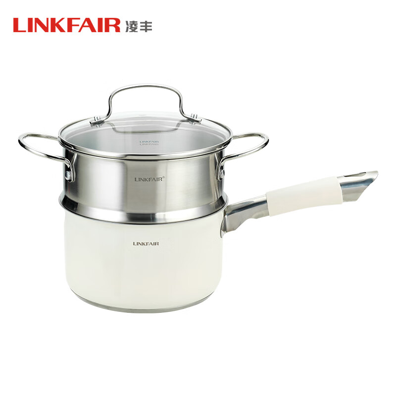 LINKFAIR 凌丰 316L 不锈钢奶锅蒸笼两件套 18cm 券后103元