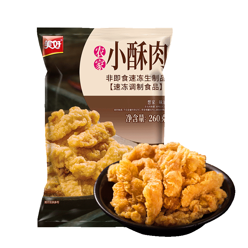 再补券：美好 农家猪肉小酥肉260g火锅小吃 63.22元（需领券，合10.54元/件）