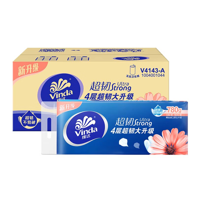 Vinda 维达 超韧系列 卷纸 4层78g30卷 券后19.9元