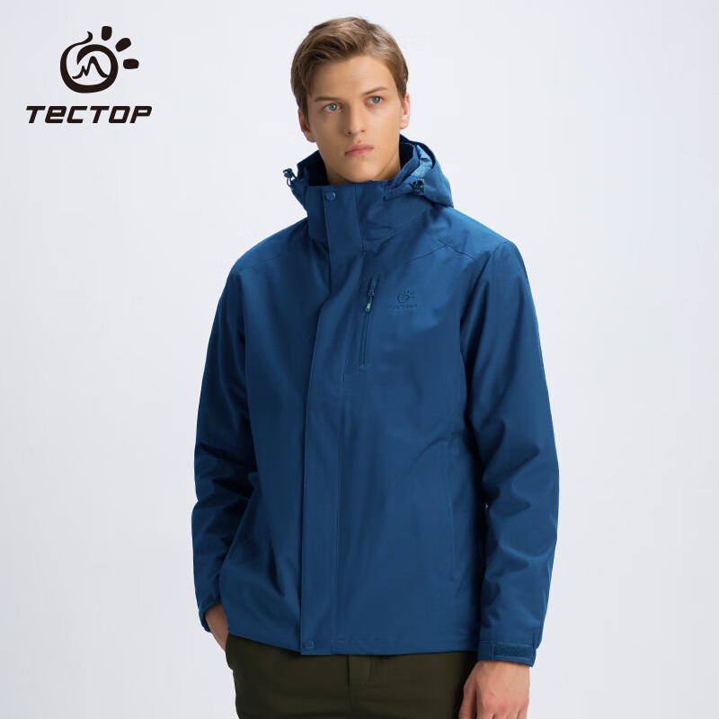 PLUS会员：（TECTOP）探拓 情侣款三合一两件套男登山服冲锋衣 157.96元包邮（需用卷）