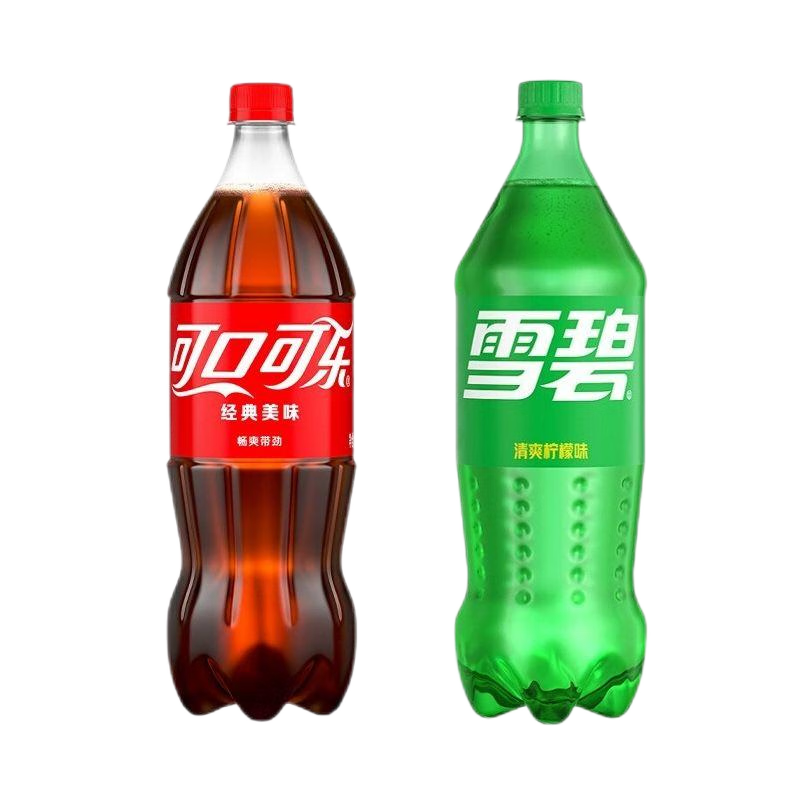 可口可乐 碳酸饮料可乐汽水 1.25L雪碧+1.25L可乐 9.85元（京东试用）