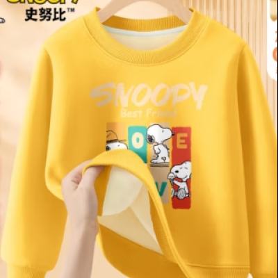 SNOOPY 史努比 儿童加绒卫衣 加厚保暖2件 多色可选 49.3元 包邮（需领券，合24.65元/件）