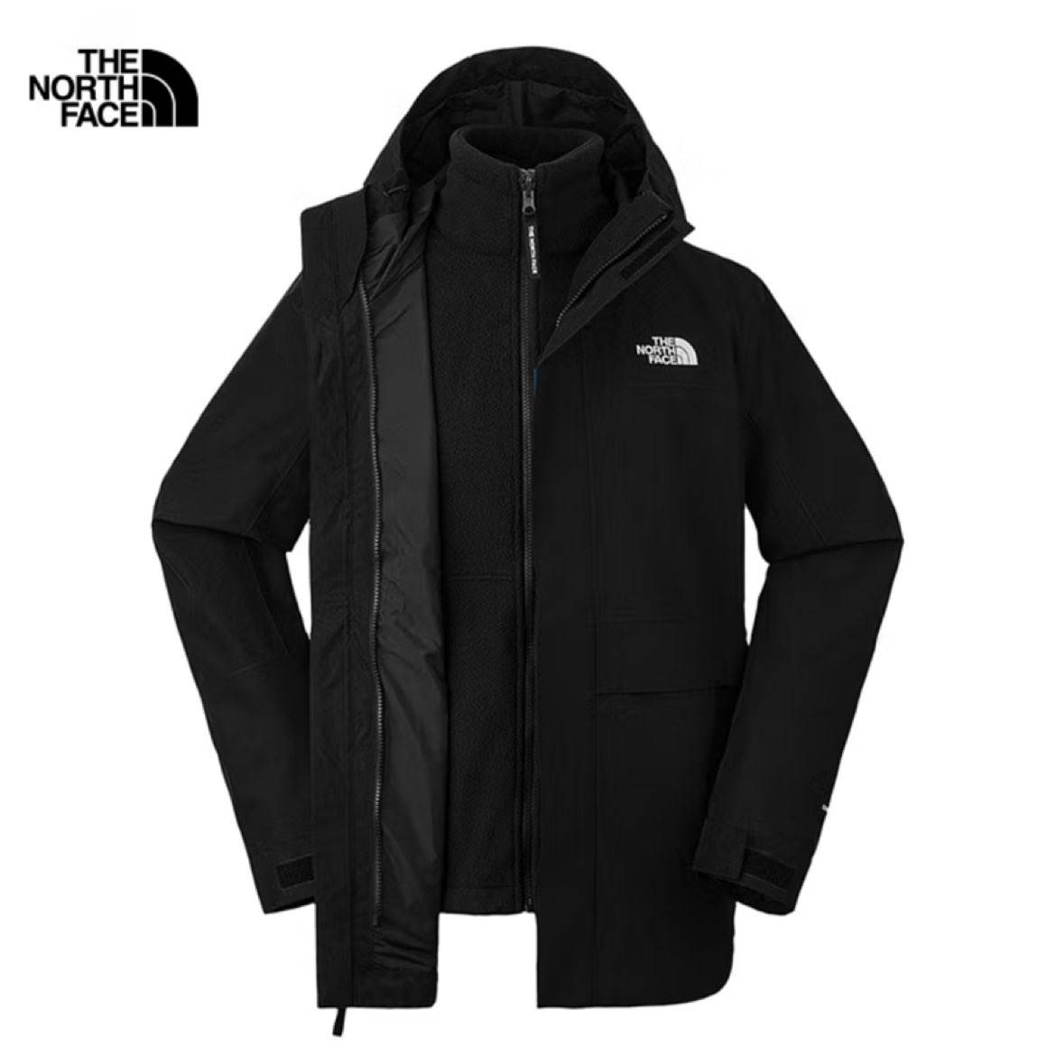 plus会员、北面（The North Face）冲锋衣男三合一抓绒内胆户外防水保暖24秋季上新 1418元（需领券）