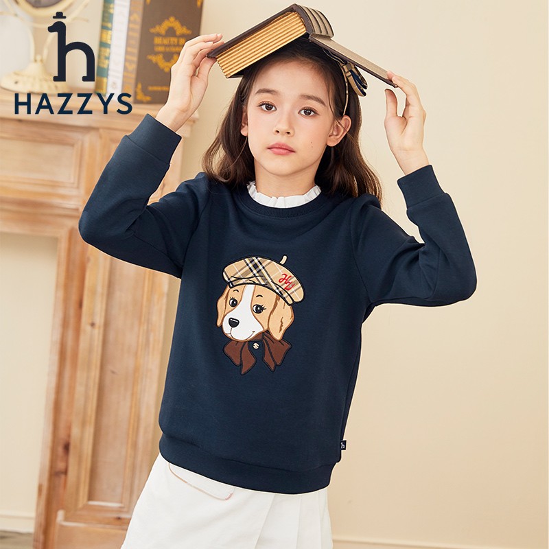 HAZZYS 哈吉斯 品牌童装女童小狗头卫衣 券后176.66元