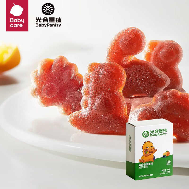 再降价：babycare 光合星球 儿童零食果糕水果肉条蓝莓香橙果果45g 5.41元包邮（需试用+返卡4元）