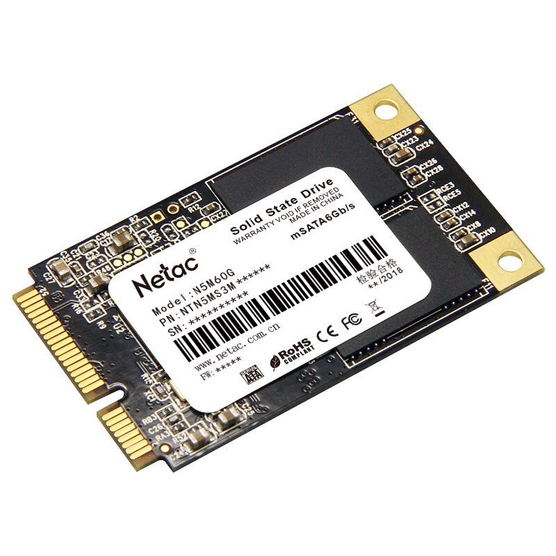 Netac 朗科 迅猛 N5M mSATA 固态硬盘 60GB（SATA3.0） 42.9元