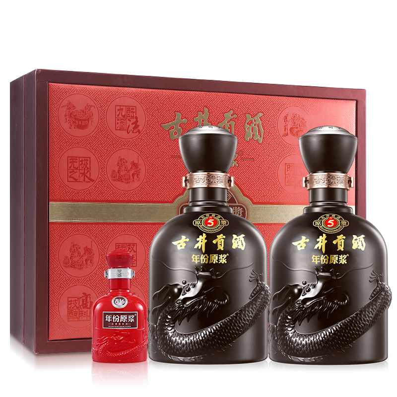 PLUS會員:古井貢酒 年份原漿古5禮盒 50度 500mL*2瓶 222.51元（需領券）