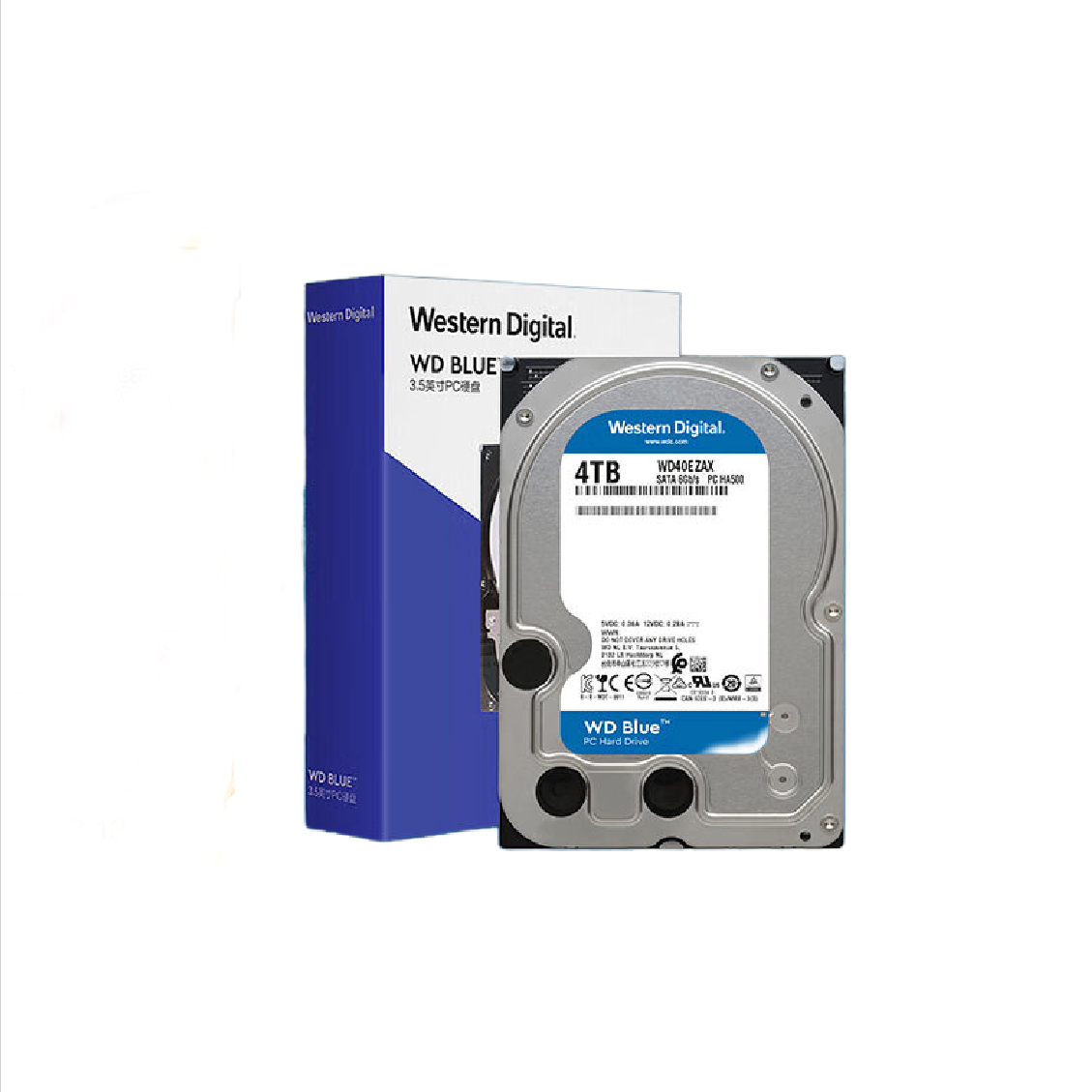 西部数据 台式机硬盘 WD Blue 西数蓝盘 4TB 5400转 256MB SATA 3.5英寸CMR垂直技术 536.31元