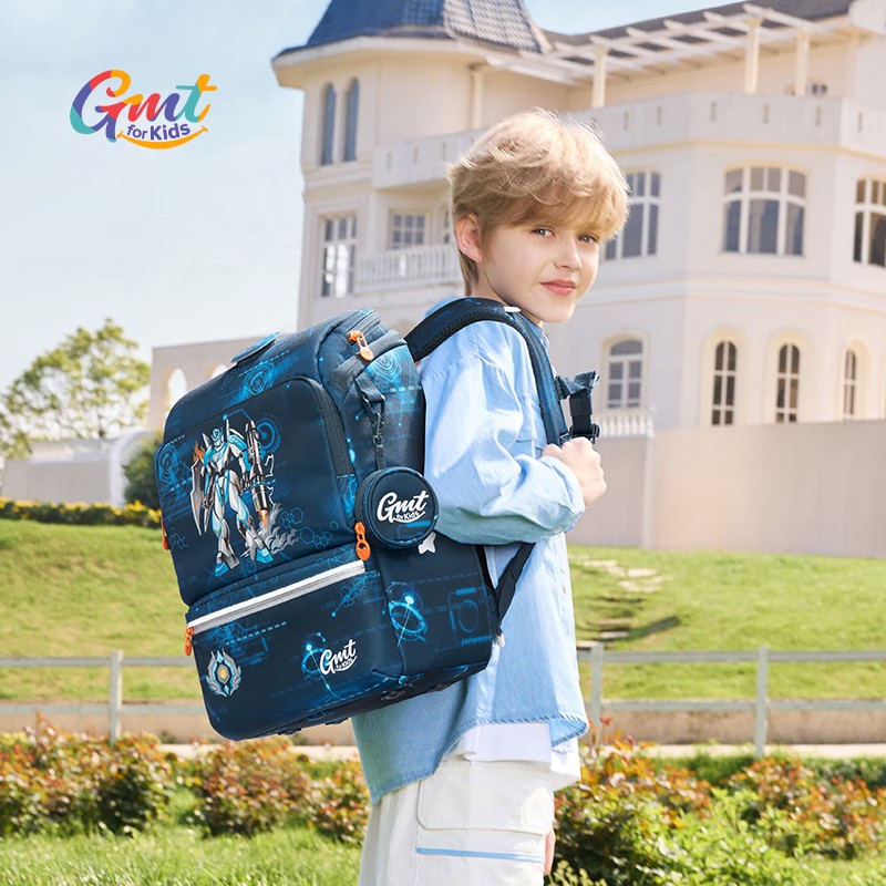 京东PLUS：Gmt for kids 小学生减负护脊书包 1-3-5年级 【抗菌22L】黑耀机甲 券后571.02元