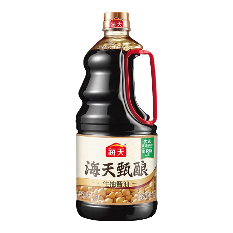 PLUS会员:海天 甄酿酱油生抽1.5kg 9.83元（需领券）