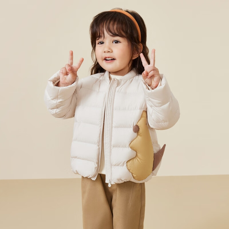 迷你巴拉巴拉 minibala迷你巴拉巴拉男童女童羽绒服2023冬季新款时尚萌趣保暖儿童外套 浅卡其50311 120cm 125.5元
